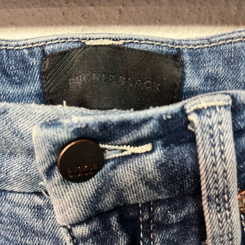 Buckle Blue Boot Cut Jeans - Picture 2 of 5